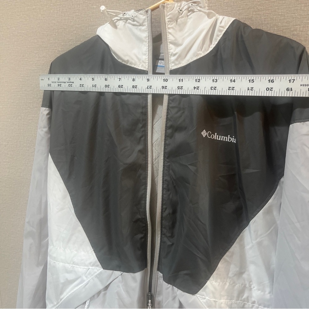 Columbia Jacket Womens Small S Gray White Birchleaf Hill Windbreaker Lined Zip - Picture 6 of 13